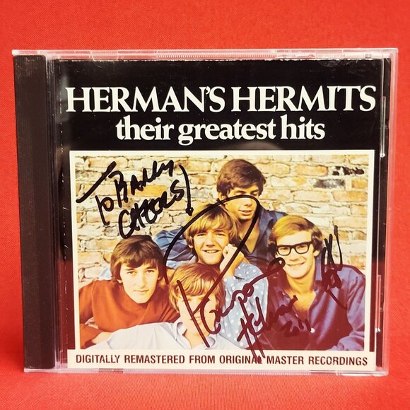 Hermans Hermits  Their Greatest Hits CD 1987 Signed - Picture 1 of 8